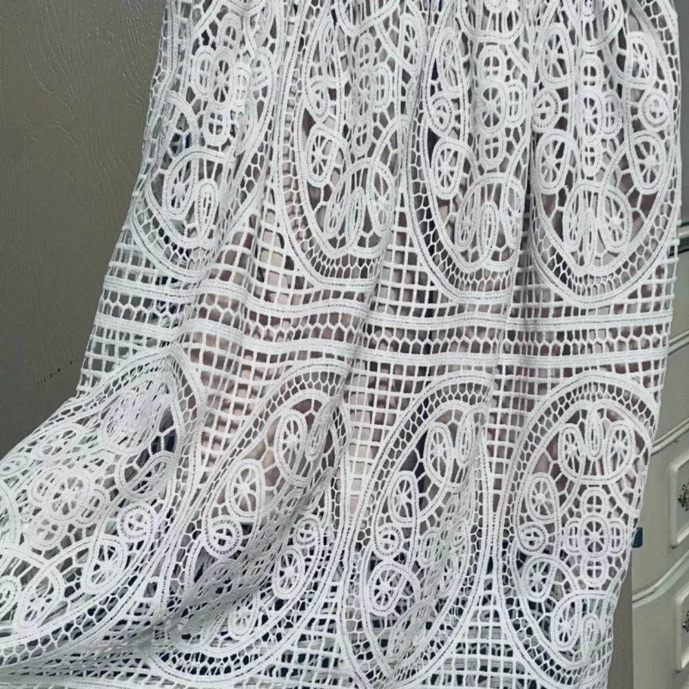 Boston Proper White Crochet Maxi Dress - Picture 4 of 6